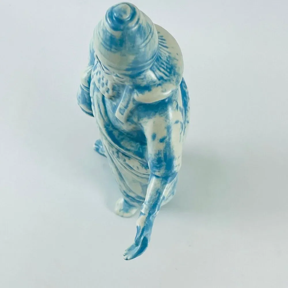 Holland Ceramic Nativity Wise Man King Figurine 9.5inBlue White Vintage Creche